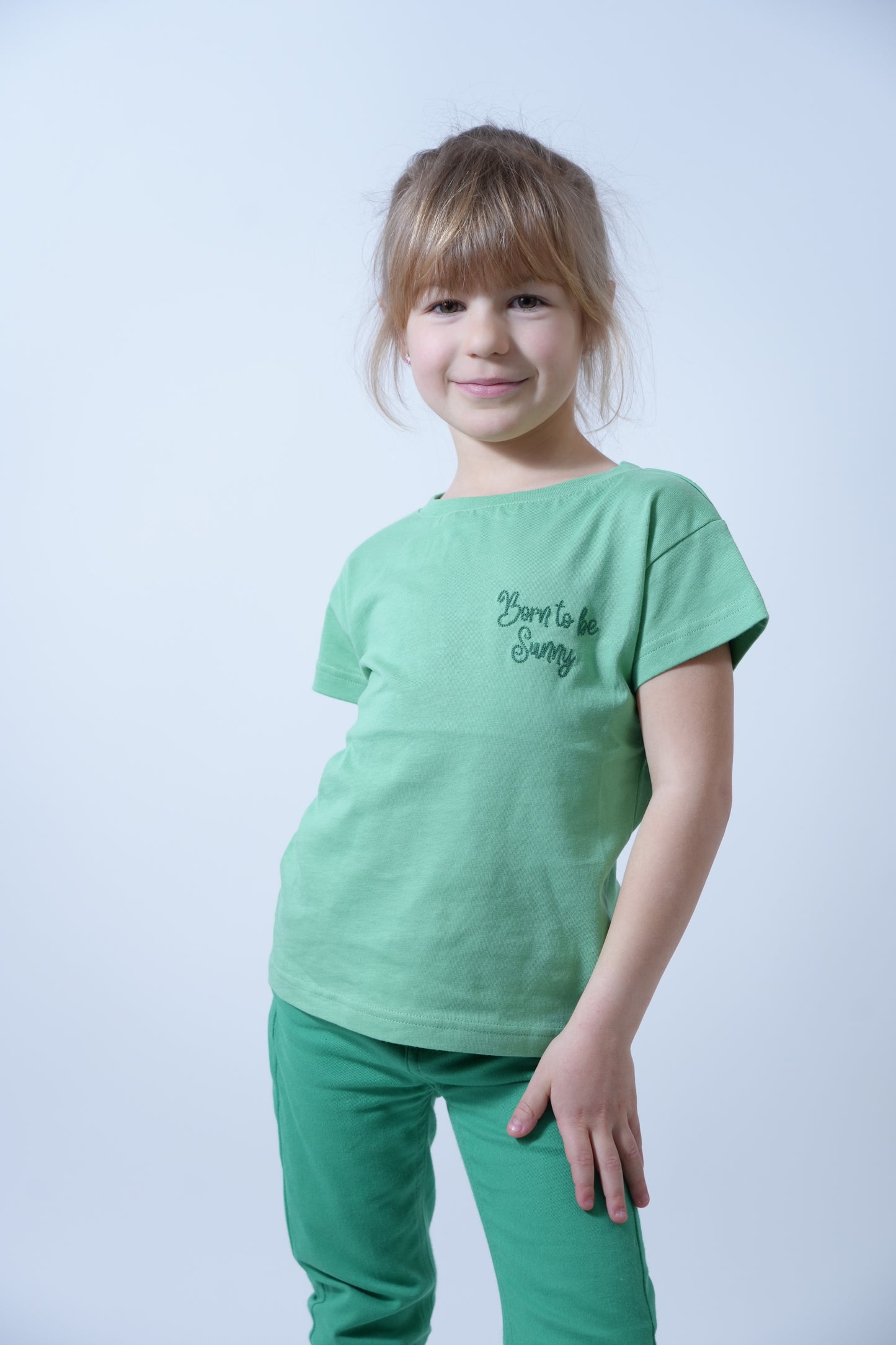 T-shirt brodé vert