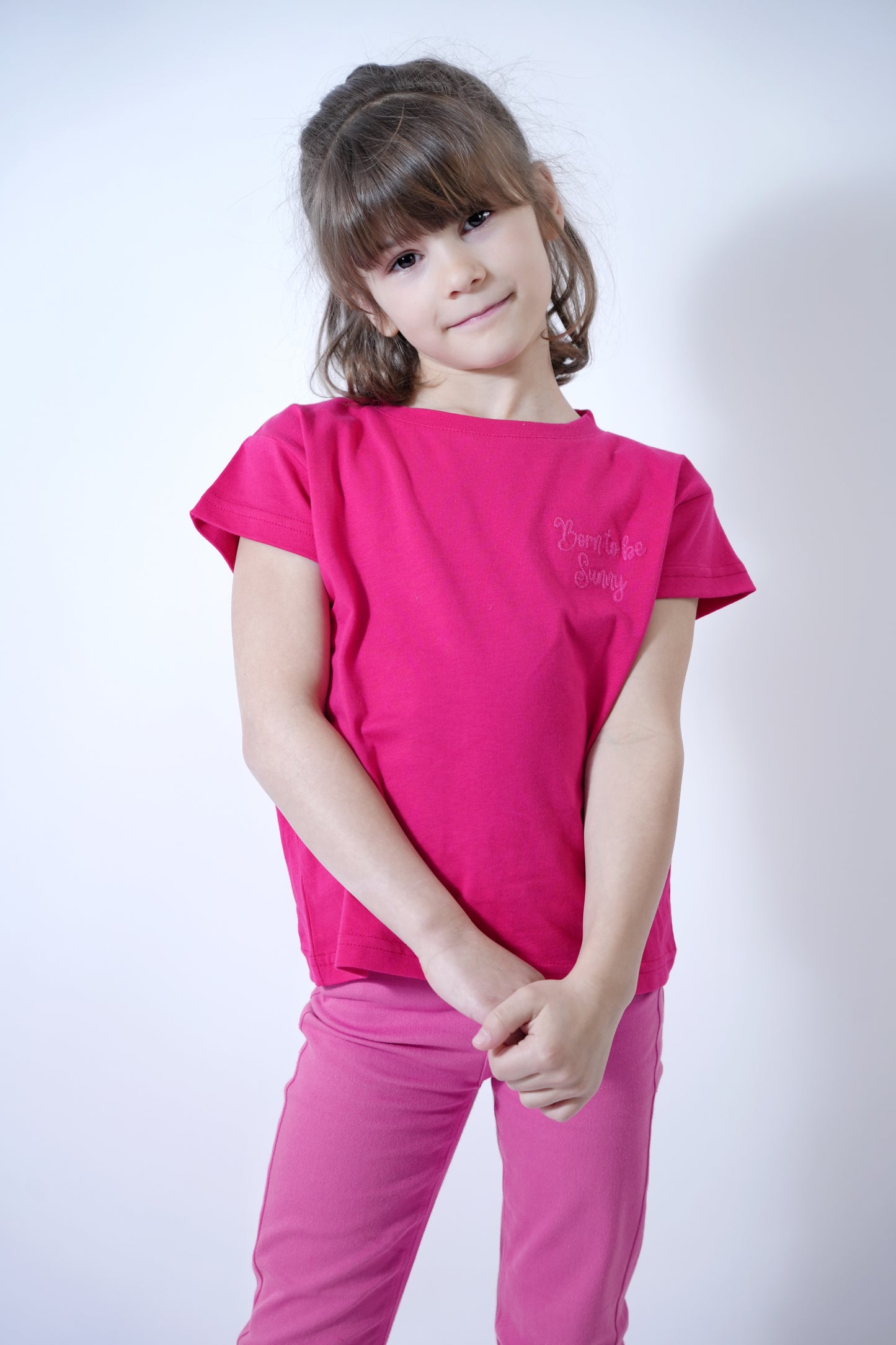 T-shirt brodé rose