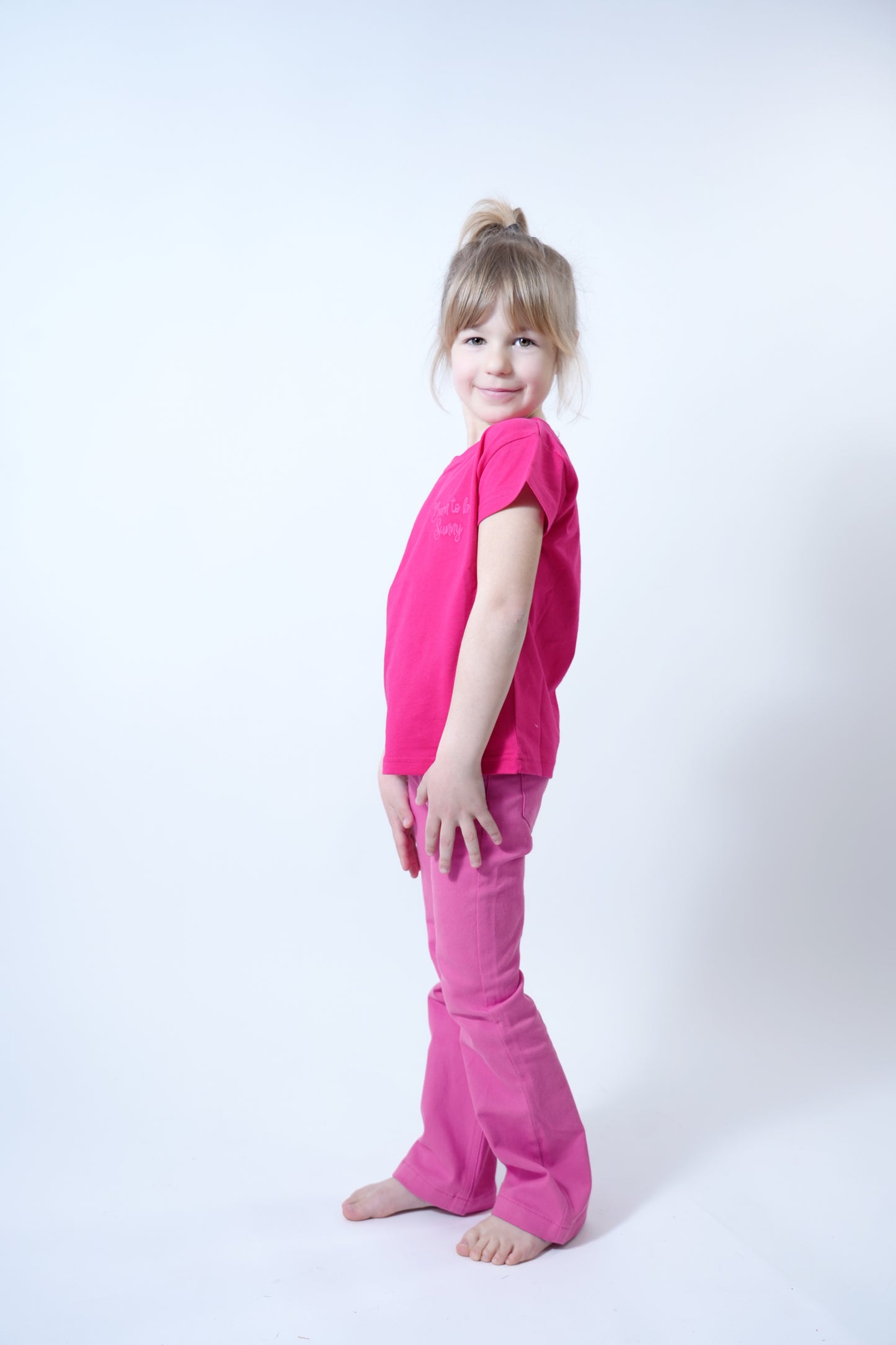 T-shirt brodé rose