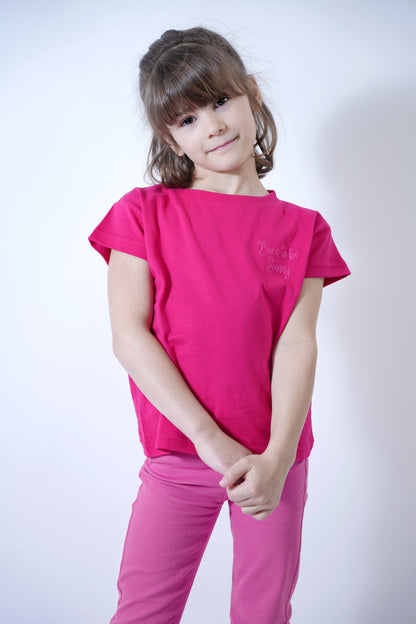 T-shirt brodé rose